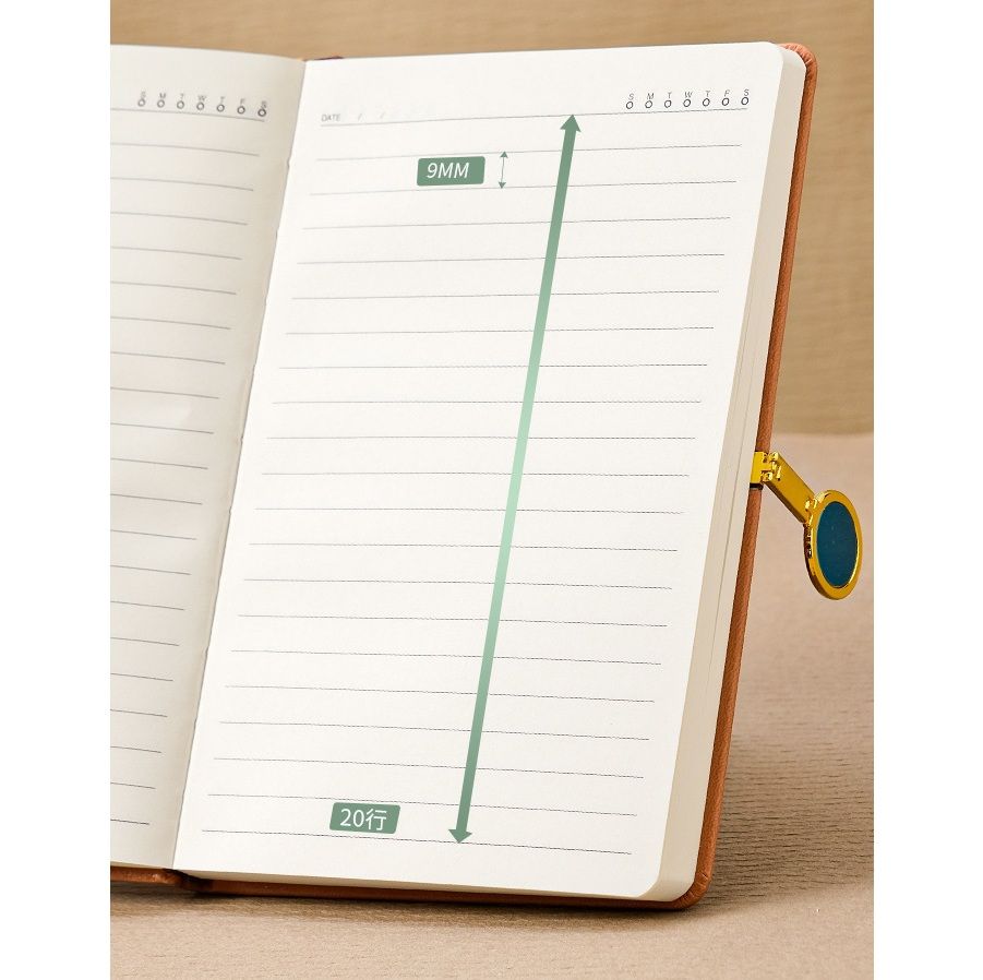 ノートカバー 金具リング留め具付き合成革装丁ノートカバー