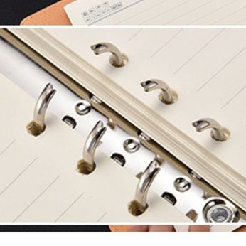 金属留め具付き上質合成皮革ノートカバー