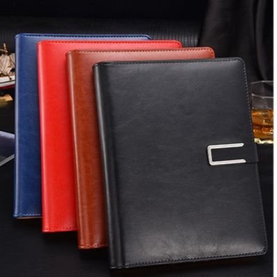 金属留め具付き上質合成皮革ノートカバー