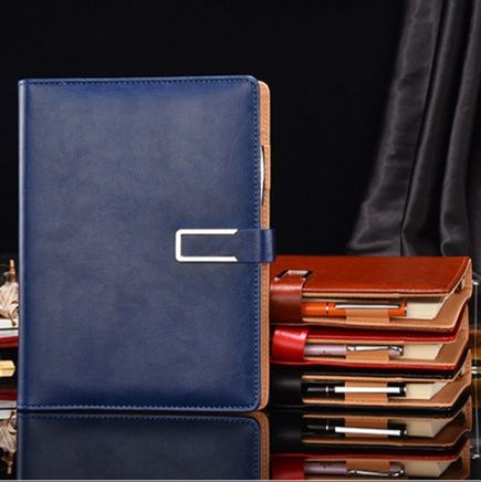 金属留め具付き上質合成皮革ノートカバー