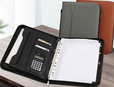 ノートカバー 高級合成皮革ジッパー式ペンホルダー付ノートカバー