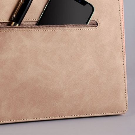 ノートカバー 多機能ジッパーポケット付き