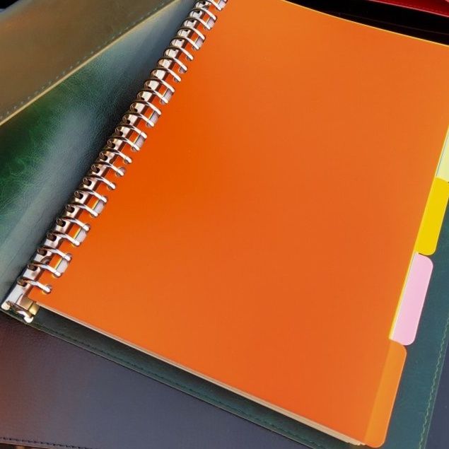 ノートカバー 本革仕様インデックス付きリング