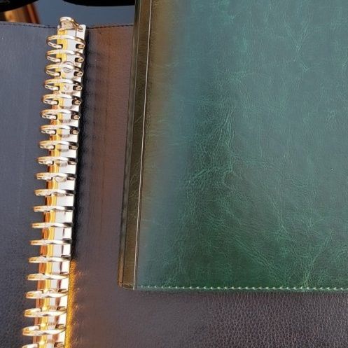 ノートカバー 本革仕様インデックス付きリング