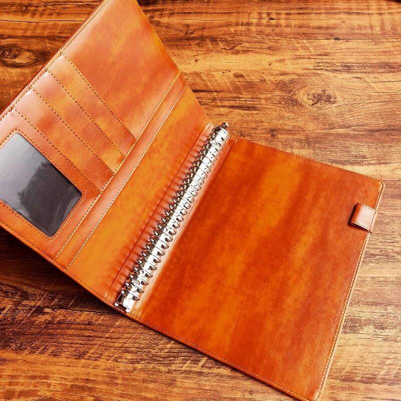 ノートカバー 多機能カードポケット付き本革