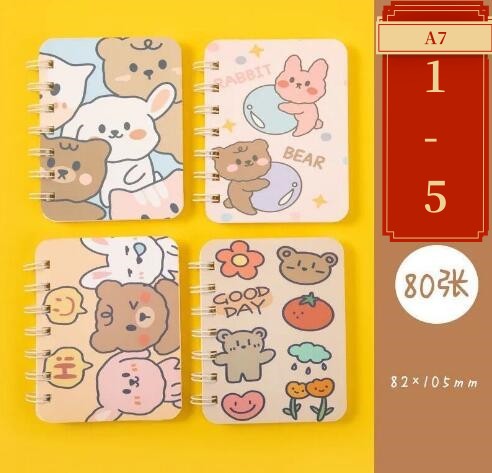 ノートカバー 可愛い桃柄B6サイズミニノート6種類セット手帳