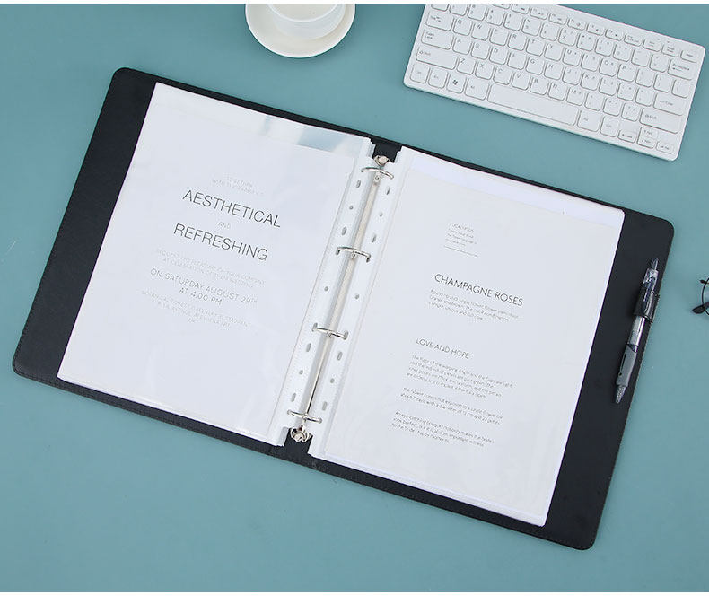 ノートカバー 多機能リング式書類収納型