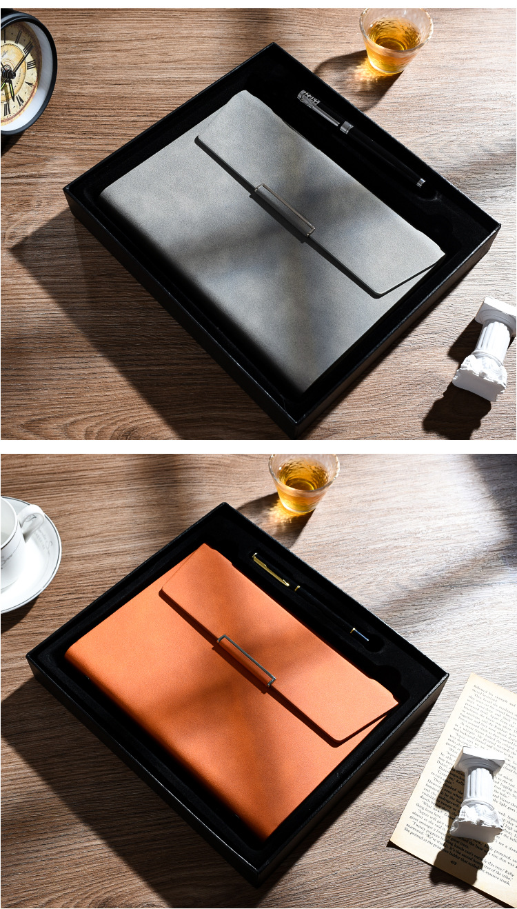 ノートカバー 上質シンプル留め具付きノートカバー