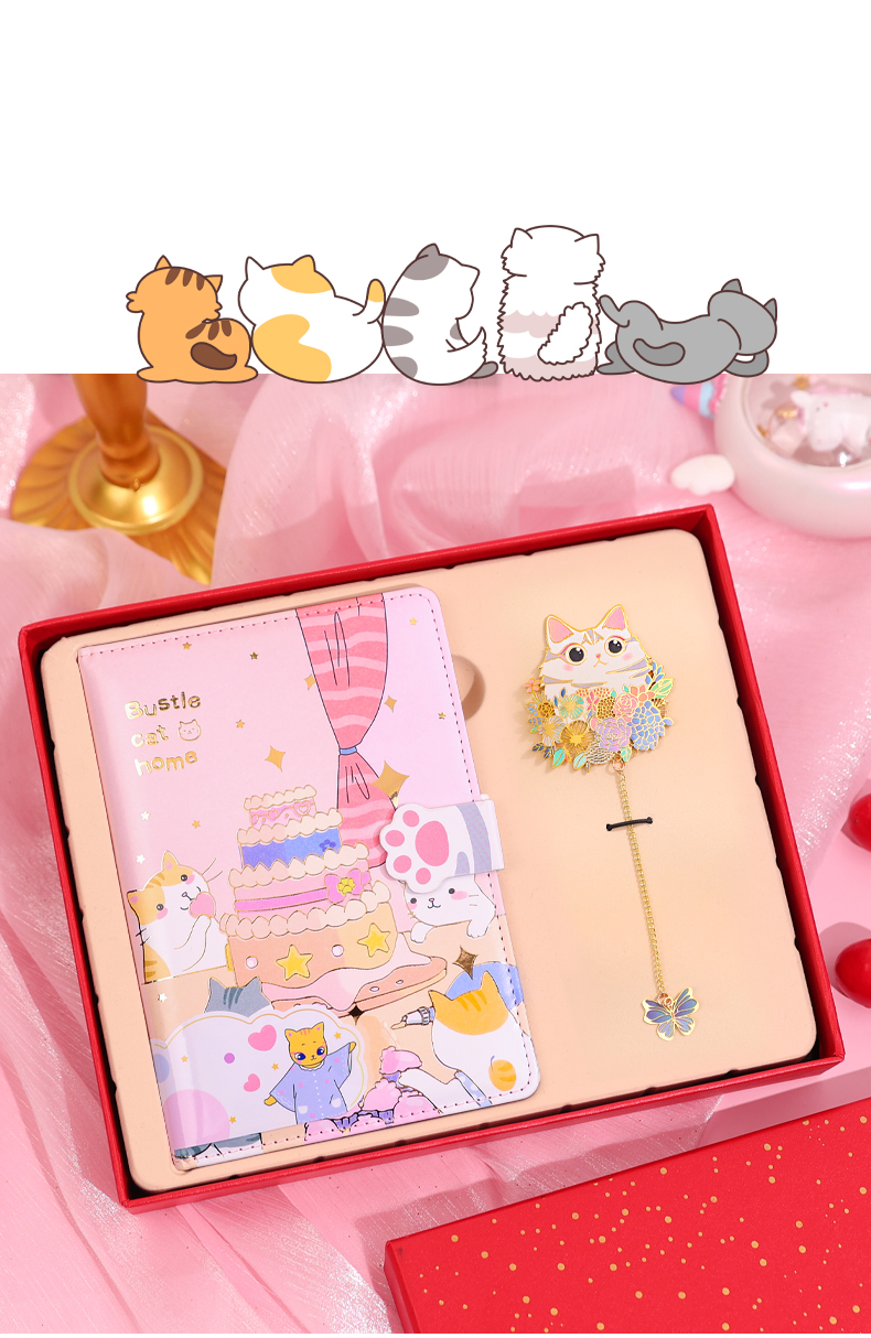 ノートカバー 招き猫と梅の和風ノートカバー
