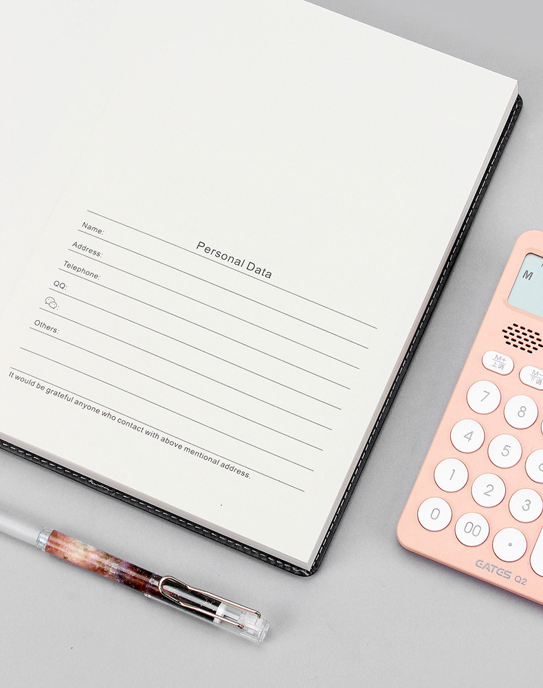 上質合成皮革ベルト留めノートカバー