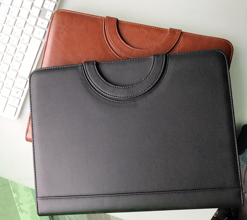 ノートカバー 上質合成皮革製半円装飾付きA4