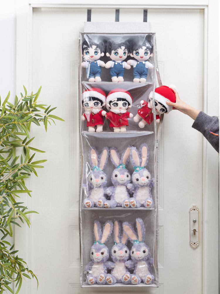ぬいぐるみ収納 透明窓付き五段式壁掛けぬいぐるみ収納ラック
