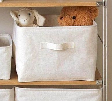 ぬいぐるみ収納 取っ手付き布製収納ボックス