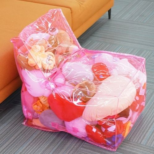 ぬいぐるみ収納 透明ビニール製座椅子