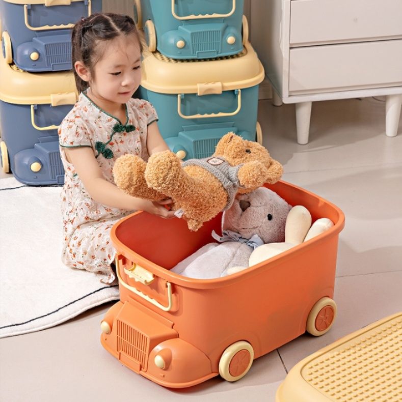 ぬいぐるみ収納 子供が喜ぶ乗り物デザイン車輪付き収納ボックス