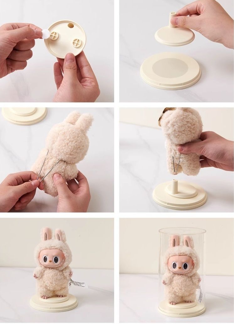 ぬいぐるみ収納透明ケース 円筒型 台座付き ケース|ぬいぐるみ収納専門