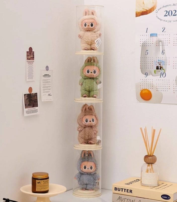 ぬいぐるみ収納透明ケース 円筒型 台座付き ケース|ぬいぐるみ収納専門