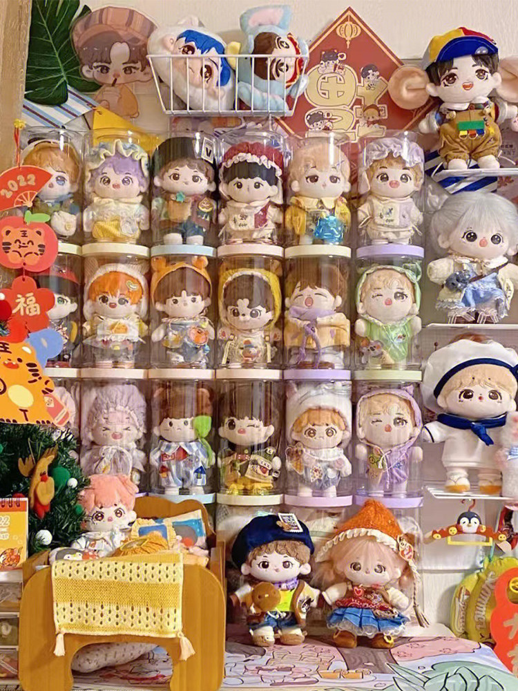 ぬいぐるみ収納 透明円筒型ぬいぐるみ縦置き収納ケース