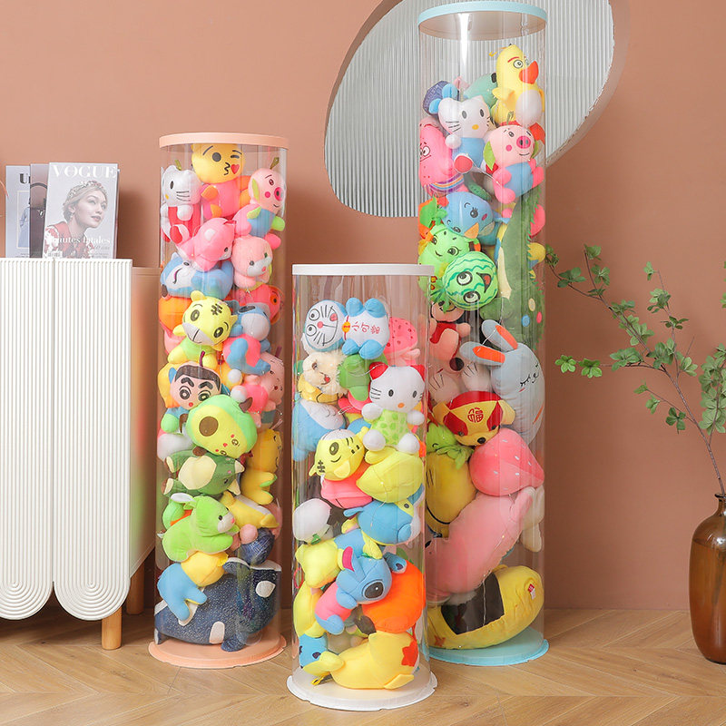 ぬいぐるみ収納 透明円柱型ぬいぐるみ収納タワー