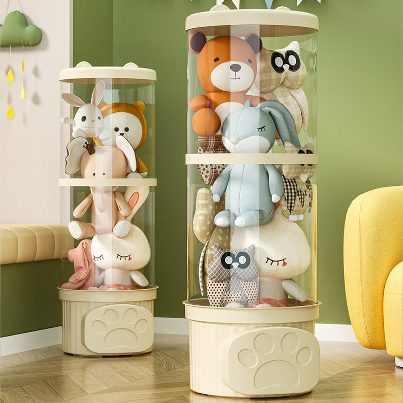 ぬいぐるみ収納 肉球デザイン回転式多段ぬいぐるみ収納ケース