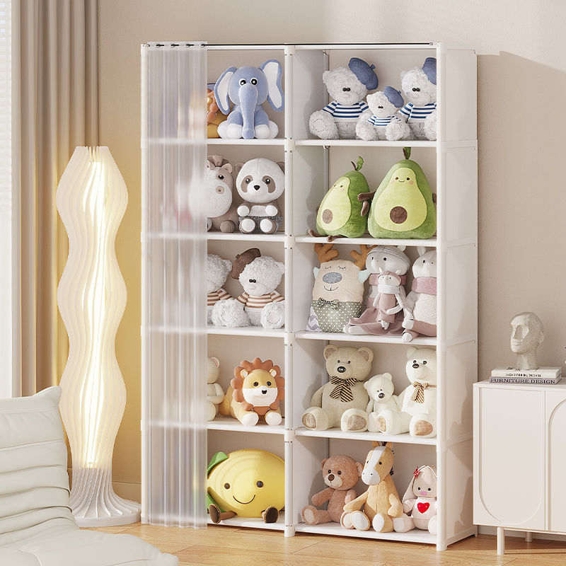 ぬいぐるみ収納に最適な多機能棚155cm