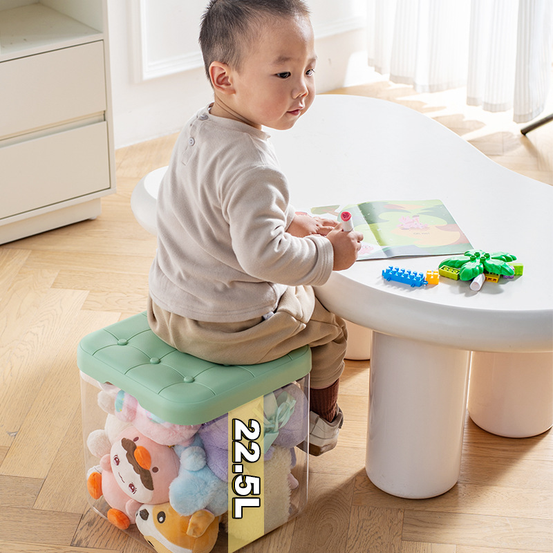 ぬいぐるみ収納できる多機能スツール椅子