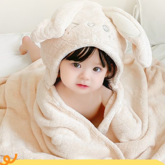 バスタオル 子供用動物モチーフフード付きバスタオル