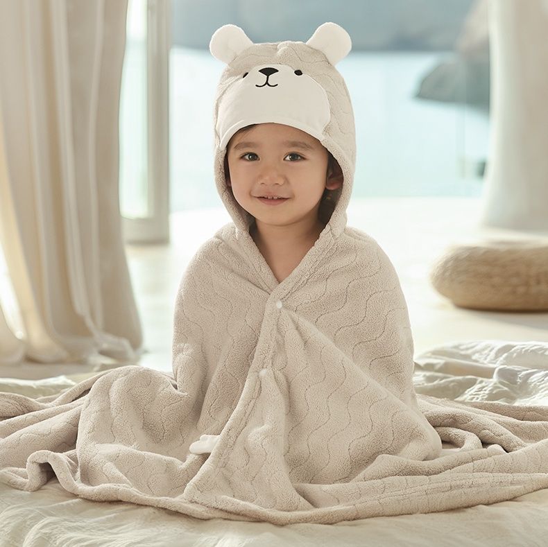 バスタオル 子ども用ひつじ動物型フード付きバスタオル