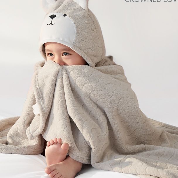 バスタオル 子ども用ひつじ動物型フード付きバスタオル