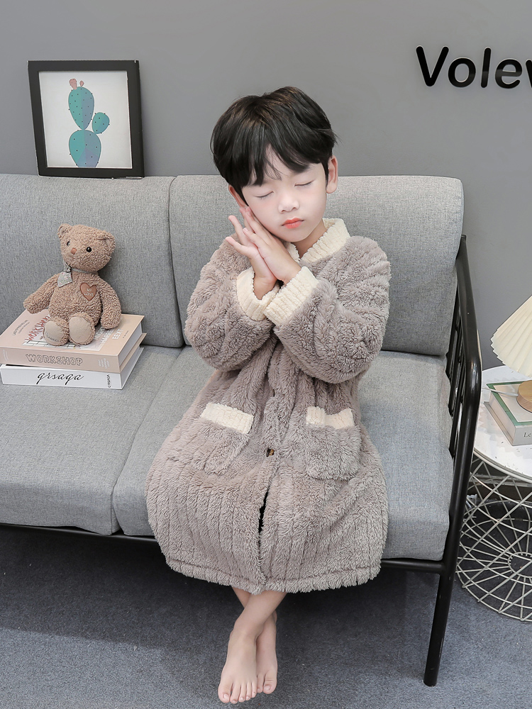 バスタオル もこもこくま刺繍キッズバスローブ