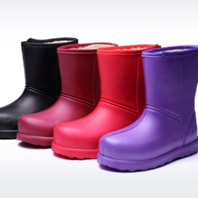 レインブーツ ボア裏地付き防水ショート　防寒