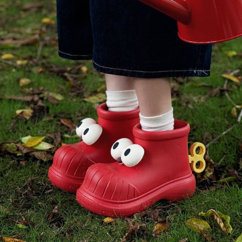 レインブーツ キュートな目玉デザイン キッズ