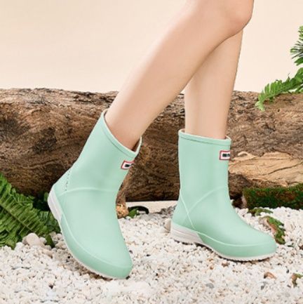 レインブーツ シンプルデザイン防水 ショート