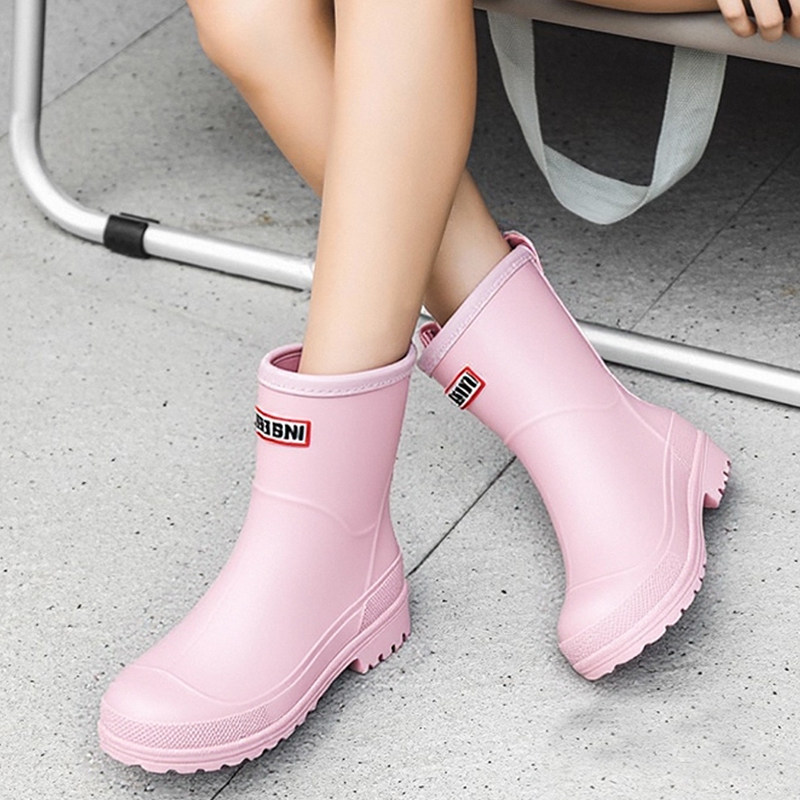 レインブーツ 滑り止めソール付きショート丈レインブーツ