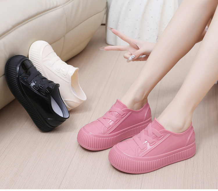 レインブーツ 厚底防水 スニーカー型