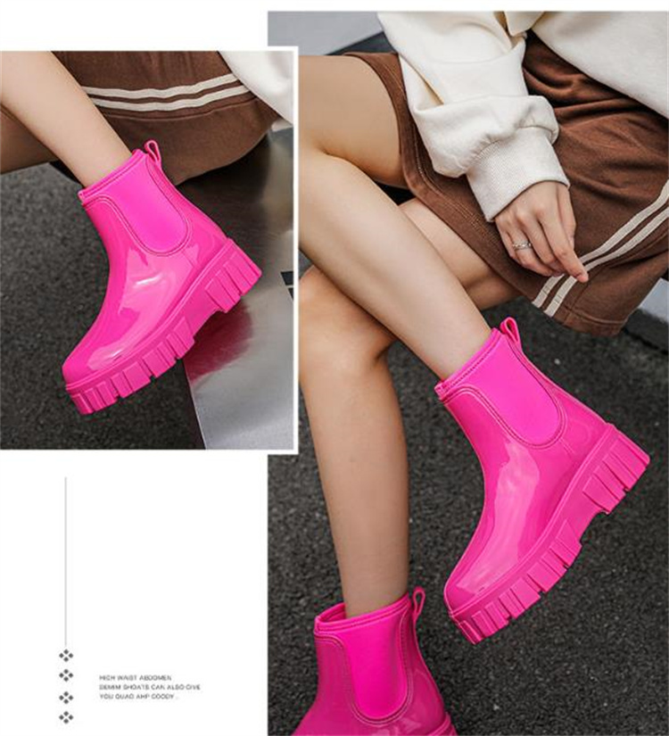 厚底レインブーツ 防水 レディース 滑り止め 雨靴