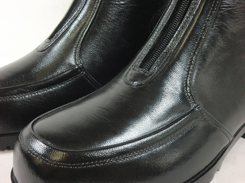 完全防水ボア付きレザー調ショートレインブーツ