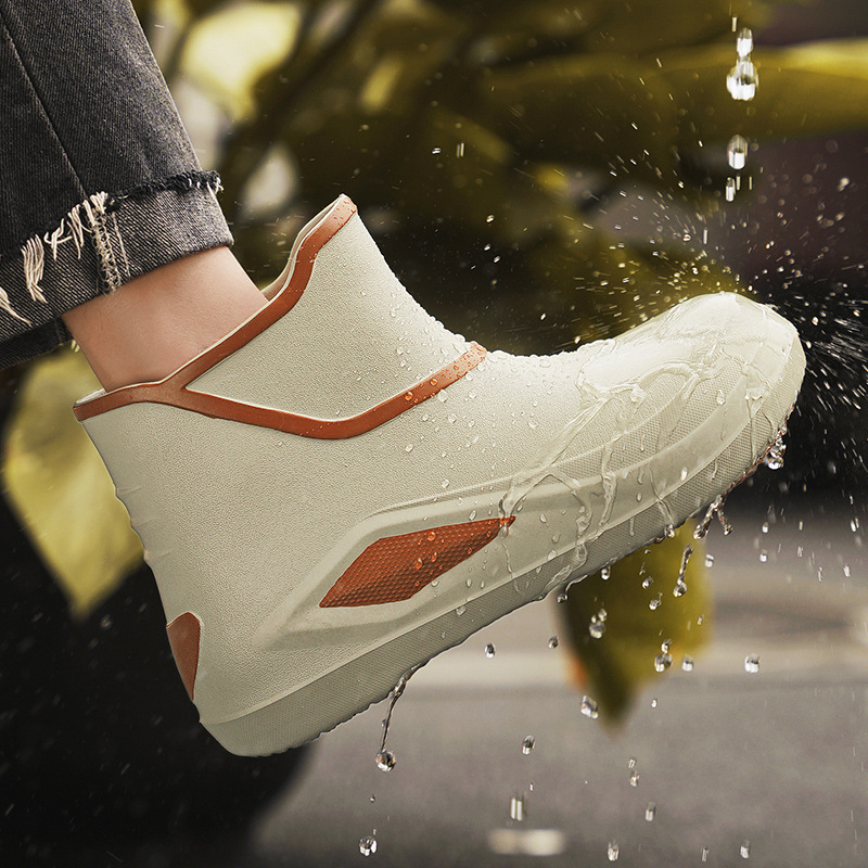 レインブーツ 軽量防水ソックス型ショート