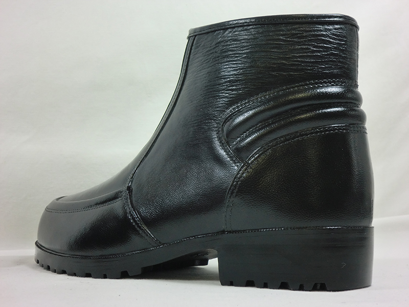 完全防水ボア付きレザー調ショートレインブーツ