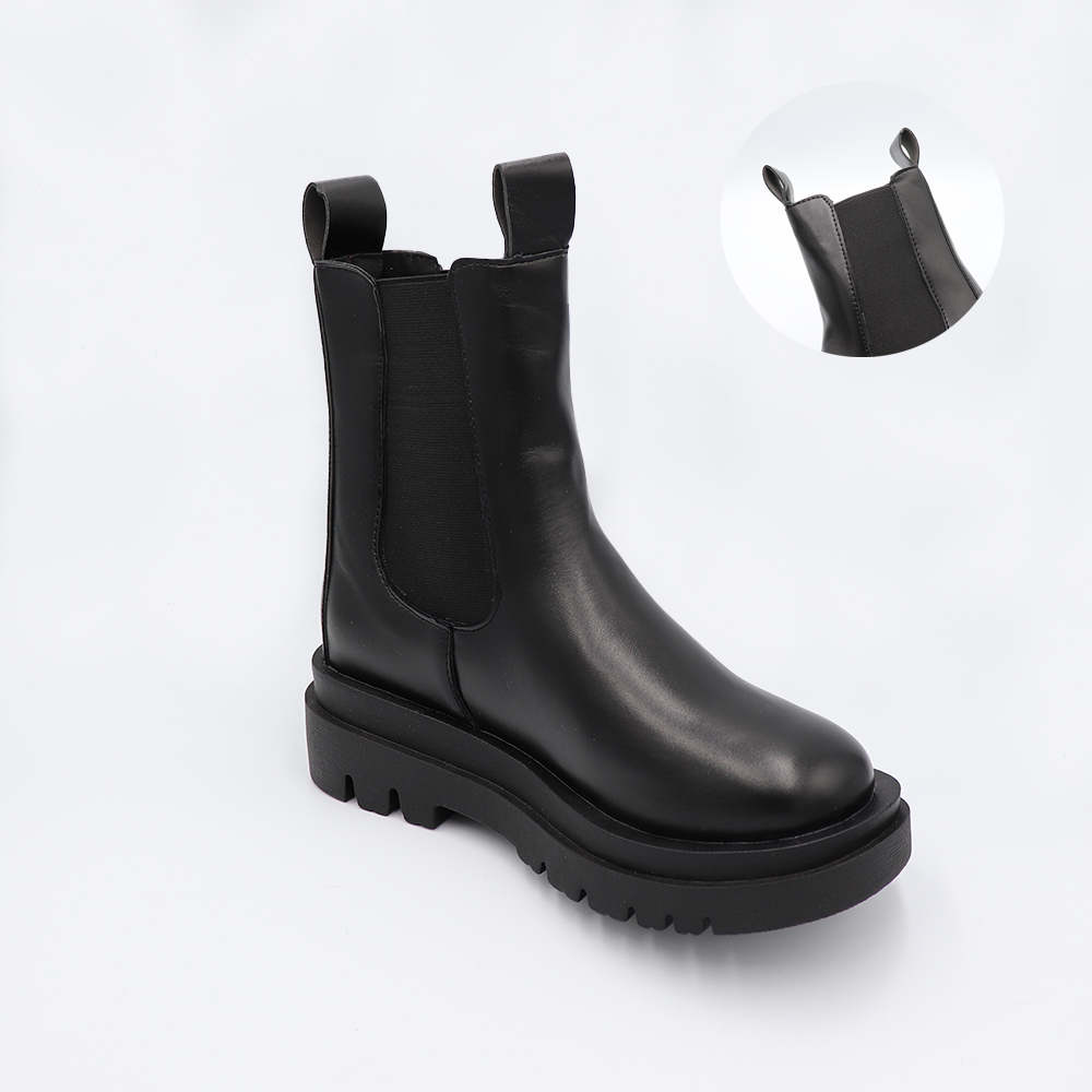 レインブーツ レディース厚底ショートブーツ韓国風サイドゴア