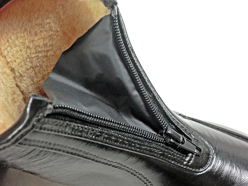 完全防水ボア付きレザー調ショートレインブーツ