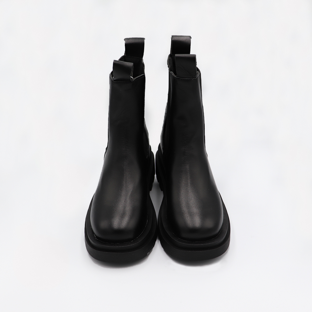 レインブーツ レディース厚底ショートブーツ韓国風サイドゴア