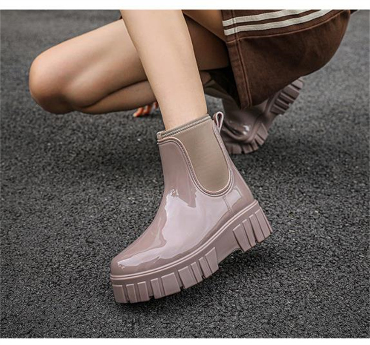 厚底レインブーツ 防水 レディース 滑り止め 雨靴