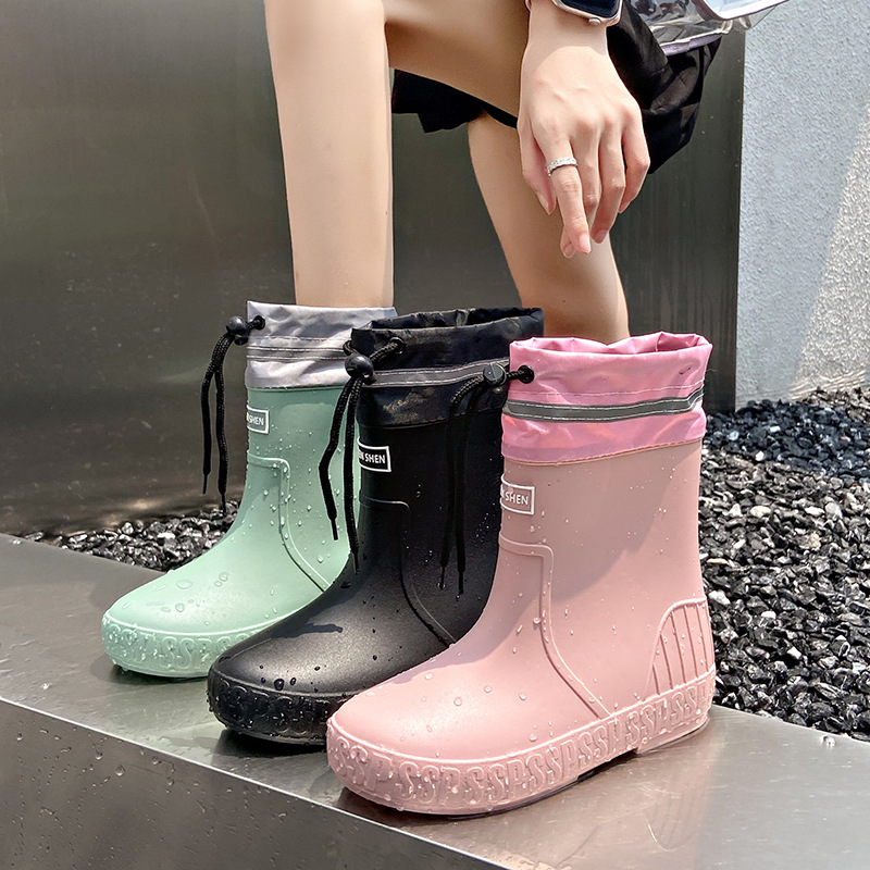 レインブーツ 巾着袋付き ショート