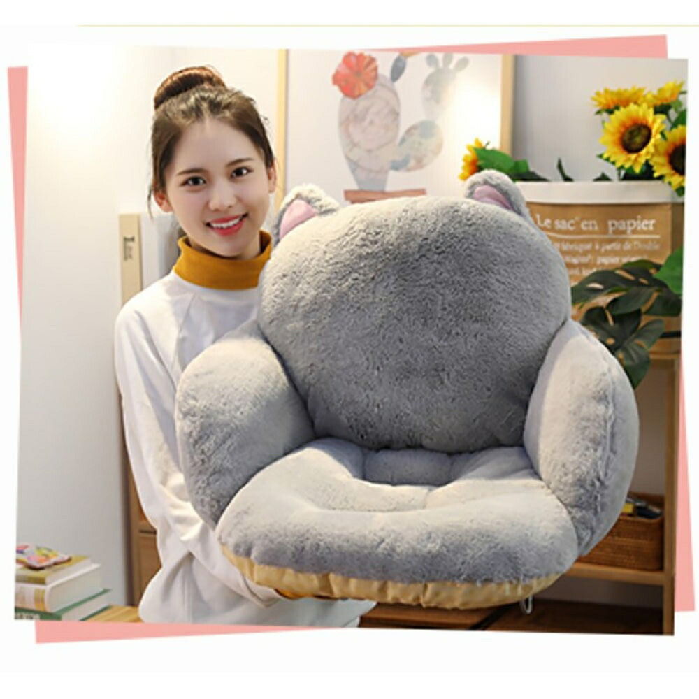 猫ぬいぐるみ グレー猫ちゃん座椅子クッション抱き枕ぬいぐるみ