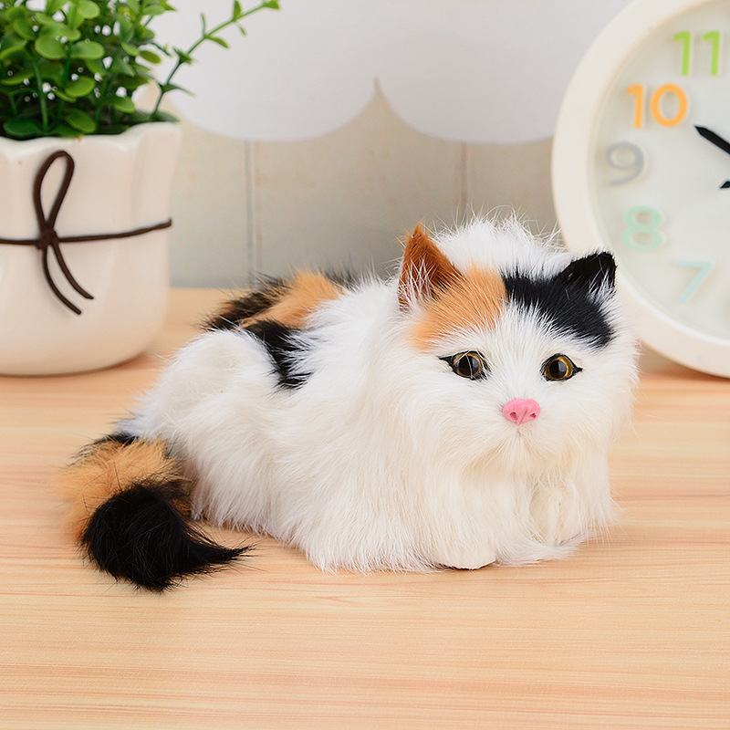 伏せ姿がかわいい猫ぬいぐるみ 三毛猫など色が選べる