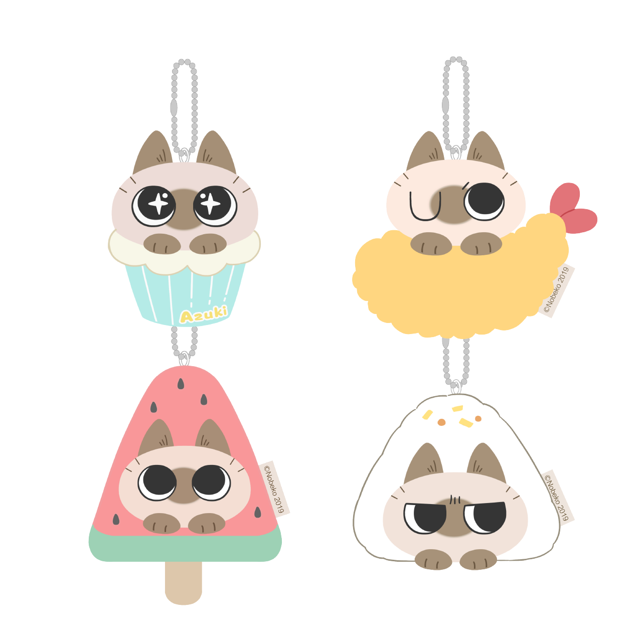 猫ぬいぐるみ 　ぱっちりおめめのキーホルダー付き猫ぬいぐるみ