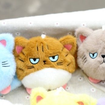 猫ぬいぐるみ つぶらな瞳の不機嫌にゃんこ