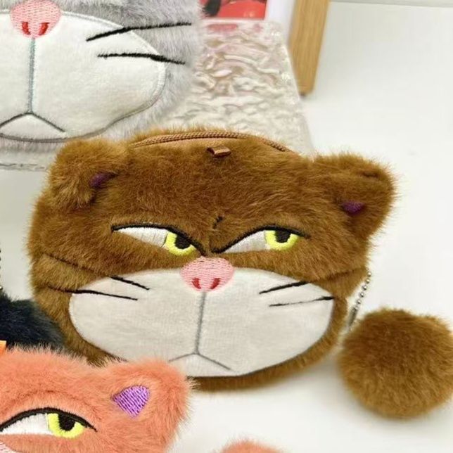 猫ぬいぐるみ 不機嫌なもふもふお財布