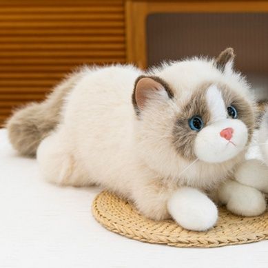 猫ぬいぐるみ 癒しの子猫 シャム風ぬいぐるみ